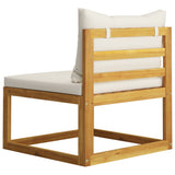 2 Piece Sofa Set with Cream White Cushions Solid Wood Acacia 318556