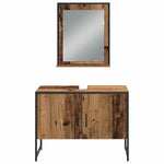 Bathroom Furniture Set with Door 4 pcs Brown 33 x 33 x 185.5 cm 3334402