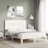 Bed Frame without Mattress White Small Double Solid Wood Pine 3193632
