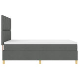 Box Spring Bed with Headboard Dark grey 140 x 200 cm Fabric 3339701