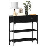 Console Table Black Oak 72.5 x 25 x 75 cm Engineered Wood 863521