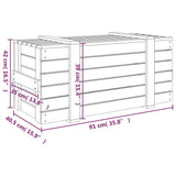 Storage Box Grey 91x40.5x42 cm Solid Wood Pine 825000