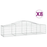Arched Gabion Baskets 8 pcs 200x50x40/60 cm Galvanised Iron 3145583