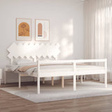 Senior Bed without Mattress White Super King Size Solid Wood 3195562