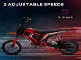 24V Electric Motorbike with Twist Grip Throttle, Music, Horn, 12" Pneumatic Tyres, 16km/h Max Speed T3398P348403