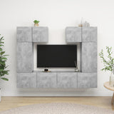 6 Piece TV Cabinet Set Concrete Grey Engineered Wood 3079118
