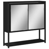 Bathroom Mirror Cabinet Black 60x16x60 cm Engineered Wood 842421
