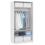 Wardrobe White 100x50x200 cm Engineered Wood 800225