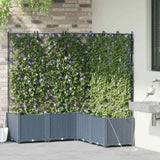 Garden Planter 5 pcs LiGht Grey 120 x 120 x 142 cm Plastic 42002902