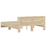 Bed Frame Sonoma Oak Engineered wood, Plywood King Size Durable 3207478