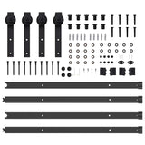 Sliding Door Hardware Kit 213,5 cm Steel Black 3295720