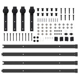 Sliding Door Hardware Kit 213,5 cm Steel Black 3295720