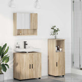 Bathroom Furniture Set 3 pcs Sonoma Oak Engineered wood & Metal 3392945