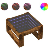 Coffee Table with Infinity LED Smoked Oak 50x53x30 cm 847627