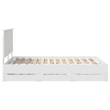 Bed Frame with Drawer White 140 x 190 cm Engineer Wood 3411117