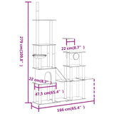 Cat Tree with Sisal Scratching Posts Cream 279 cm 171615