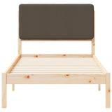 Bed Frame with Upholstered Headboard Taupe 75 x 190 cm 877952