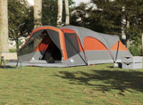 Family Tent Tunnel 8-Person Grey and Orange Waterproof 4009554