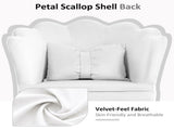 Velvet-Feel Petal Back Office Chair - White T3398P344429