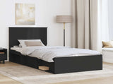 Bed Frame with Headboard Black 90 x 190 cm Solid Pine Wood 3409400