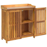 Garden Cabinet Natural 93 x 41.5 x 98cm Solid Acacia Wood 42001365