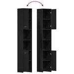 Bathroom Cabinet Black 30x30x183.5 cm Engineered Wood 802598
