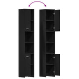 Bathroom Cabinet Black 30x30x183.5 cm Engineered Wood 802598