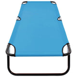 310348 Folding Sun Lounger Steel Turquoise Blue