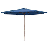 Garden Parasol with Wooden Pole 350 cm Blue 47139