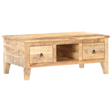 ZNTS Coffee Table 100x55x40 cm Rough Mango Wood 320236