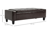 PU Leather Storage Ottoman Bench Storage Chest Tufted Ottoman Cube w/ Flipping Top 92L x 40W x 40H T3398P328176