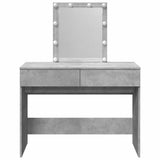 Dressing Table with LED Concrete Grey 100x40x130 cm 848195