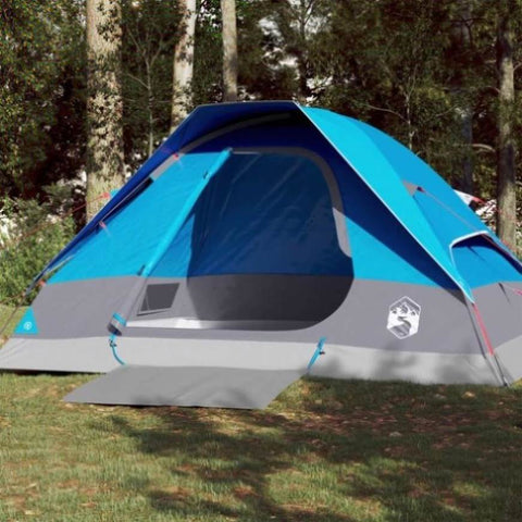 ZNTS Camping Tent Dome 4-Person Blue Waterproof 94778