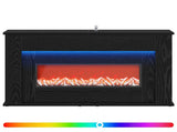 Fireplace with LED Strip Black Oak 92 x 20 x 54 cm 8021072