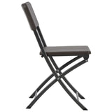 Folding Chair Set of 2 Brown HDPE and powder-coated steel 44551