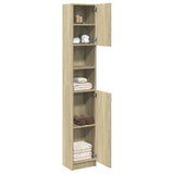 Bathroom Cabinet Sonoma Oak 32x25.5x190 cm Engineered Wood 849606