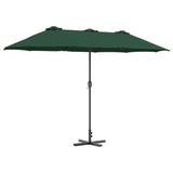 Garden Parasol Green 370 x 197 x 239 cm Polyester and Aluminium 42003368
