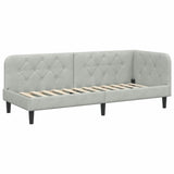 Corner Bed Frame with Headboard Light Grey 80 x 200 cm Velvet 42016586