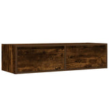 TV Cabinet with LED Lights Smoked Oak 100X35.5x25 cm 860242