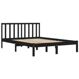 Bed Frame without Mattress Black Solid Wood Pine 3105055