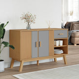 Sideboard OLDEN Grey and Brown 114x43x73.5 cm Solid Wood Pine 358607