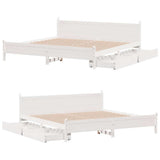 Bed Frame without Mattress White 200x200 cm Solid Wood Pine 3309759