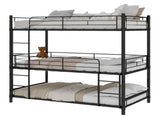 Black three-layer reinforced iron high and low beds, three person metal bed frame, W3987P434165