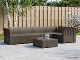 5-Seater Garden Sofa Rattan Look PP Light Grey 3444033