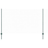 Embedded Fence Post 22 pcs Green 180 cm Powder-Coated Steel 3335922