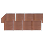 WPC Fence Set 8 Square + 1 Slanted 1484x186 cm Brown 3053222