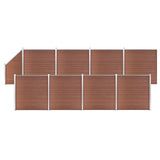 WPC Fence Set 8 Square 1 Slanted 1484x186 cm Brown 3053222