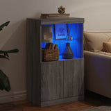 Sideboard with LED Lights Grey Sonoma 60.5x37x100 cm 836670
