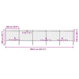 Garden Fence Steel Sturdy Rectangular Modern 277633
