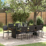 Garden Dining Set 9 pcs Black Poly Rattan 3365414